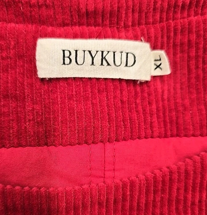 Buykud Mujer Informal Pana Largo Estilo Vintage Chaleco Abrigo Talla XL Rojo Lagenlook Foto 3 de 4