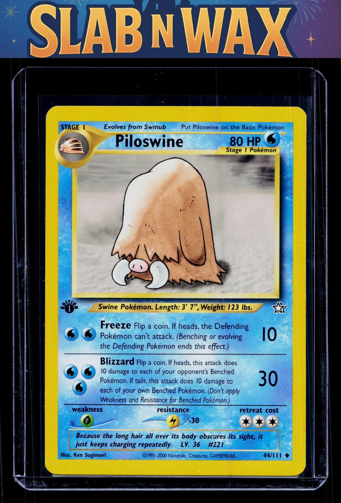 Pokémon tcg Neo Genesis Piloswine (first editon) #44/111