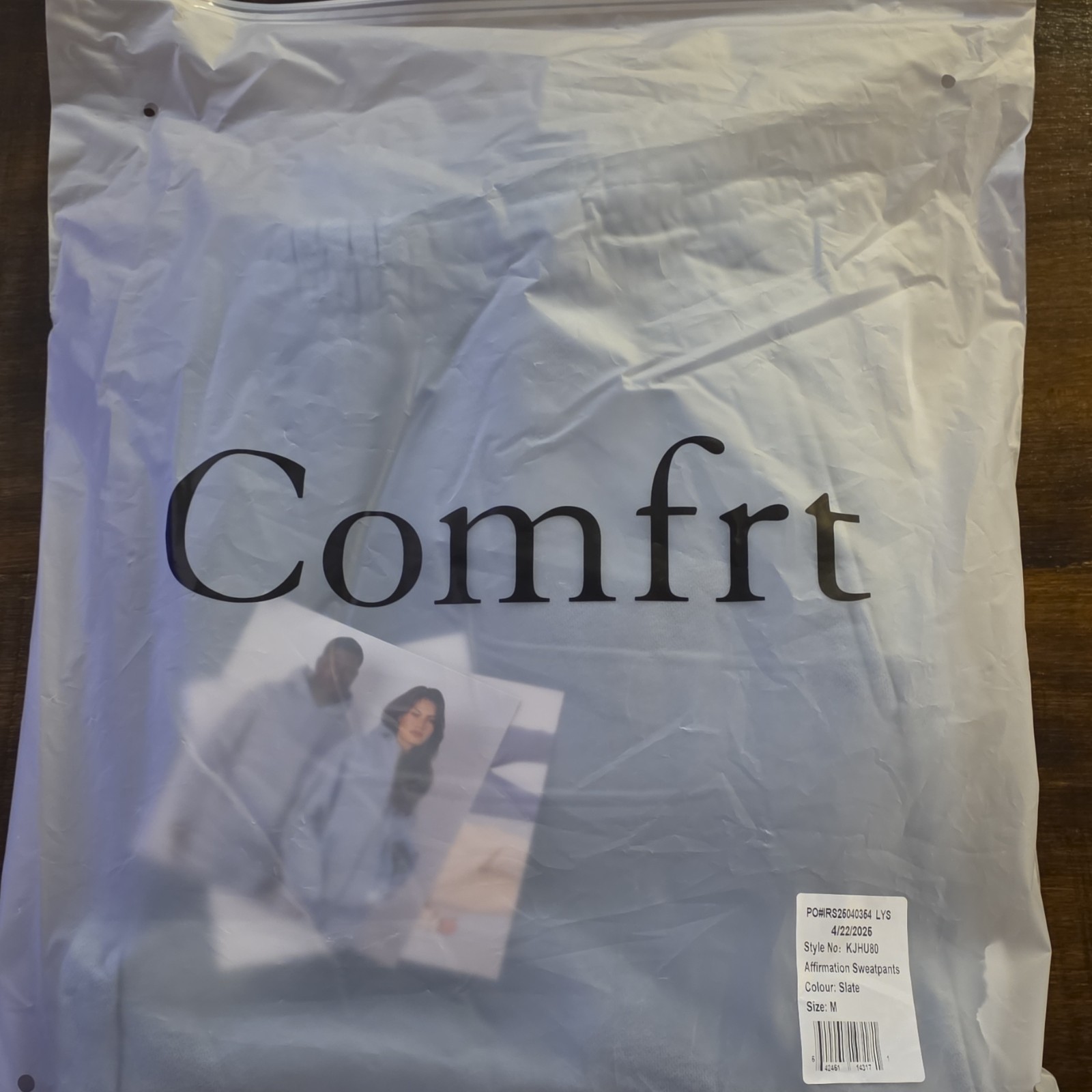 Comfrt Clothing Slate Sweatpants M Elastic Waist Drawstring Straight Leg