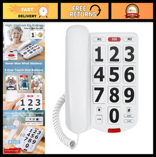 Large Button Home Phone for Seniors, Amplified Ringer 110dB , Big Button Landlin