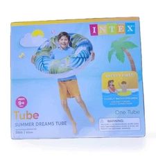 🌴 ⭐ Intex Summer Dreams Inflatable Pool Tube 38" Kids Swim Ring - Tropical palm