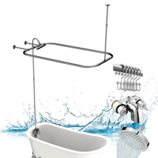 Pyhomestrim Clawfoot Tub Shower Kit, Add On Shower Units With Bathcock Diverter