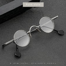 Fashion Eyewear Retro Punk Round Alloy Small Eyeglasses Glasses Frame Men Women