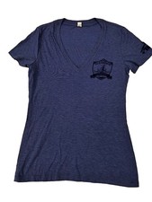 Ironman 70.3 California Oceanside T-Shirt Blue V-Neck L Triathlon 2015 Event Tee