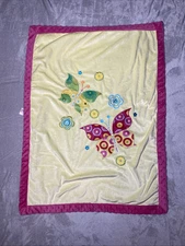 Babies R Us Baby Blanket Butterfly Flower Pink Minky Dot Reversible Green Sherpa