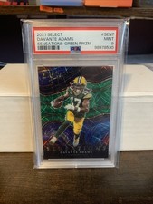 2021 PANINI SELECT SENSATIONS SEN7 DAVANTE ADAMS GREEN PRIZM /5 PSA 9