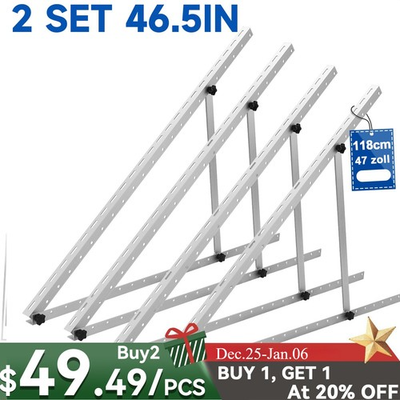 #ad #ad 2 Set Solar Panel RV Tilt Mount（45in）Brackets Roof Flat Surface Adjustable Frame $54.99