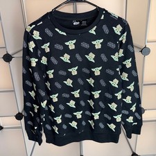 Star Wars Kids Baby Yoda Sweatshirt Black Size L 10/12 NWOT