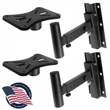 Pyle Pro Universal Adjustable Wall Mount Speaker Bracket Stands 80lbs PSTNDW15