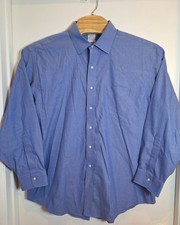 Brooks Brothers Traditional Fit 17.5-35 Men's Long Sleeve Blue Oxford Shirt