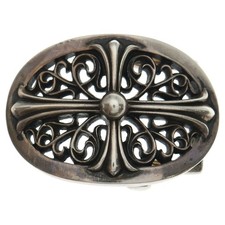 CHROME HEARTS OVAL CROSS STRAP1.0 Classic Buckle Silver BCA359 Used e6cd3dc35177
