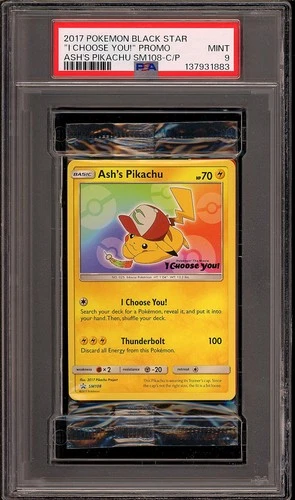 Pokemon 2017 Ash's Pikachu SM108 Black Star Promo I Choose You Sealed PSA 9