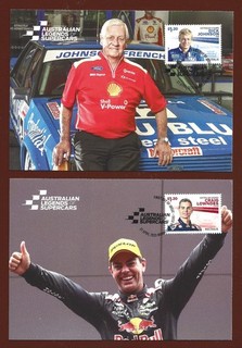 2023 AUSTRALIA " AUSTRALIAN LEGENDS OF SUPERCARS " SET OF 4 MAXI CARDS