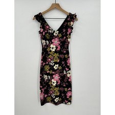 Y2K Vintage 90’s MIDI Floral Dress Size S  Black Pink Whimsygoth  soft grunge