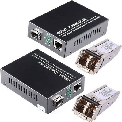 1.25G/s Bidi Gigabit Multi-Mode Fiber Ethernet Media Converter With SFP LC *TWO*