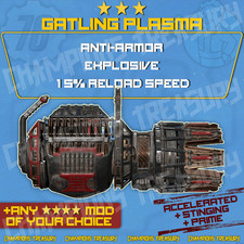 FALLOUT 76 PIEZAS ANTI-BLINDAJE EXPLOSIVO SWIFT GATLING PLASMA + PIN-POINTER'S MOD