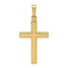 14k Yellow Gold Cross Pendant Unisex Christian Charm for Religious Occasions