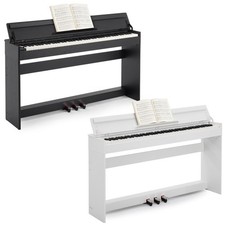 Black/White 88 Keys Digital Piano Graded Hammer Action Keyboard 3-Pedal,USB/MIDI