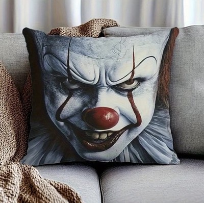 New I8  PENNYWISE Throw PILLOW Case Cover IT CLOWN Horror WELCOME TO DERRY