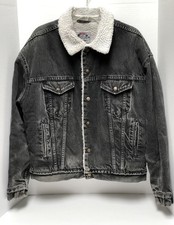 Vintage 1982 Levi s Type 3 Black Denim Sherpa Jacket 70609 Men's Sz L USA