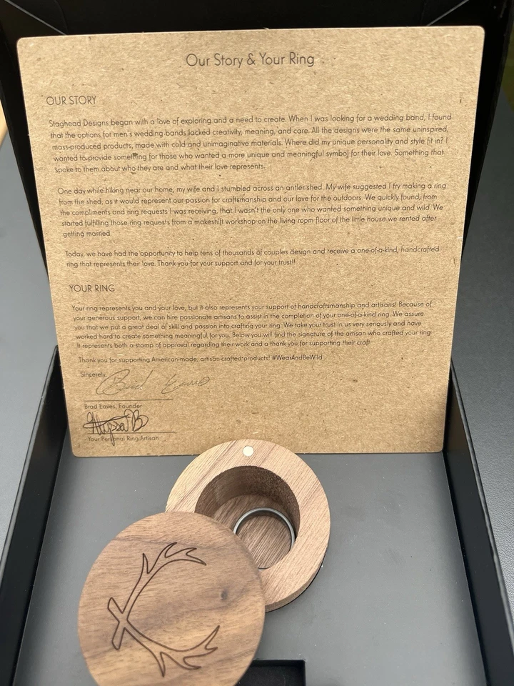 Alianza de boda Staghead Designs Helios oro rosa 14k y malaquita para hombre talla 10,5 Foto 4 de 4