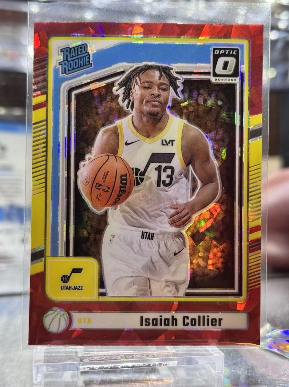 2024-25 Panini Donruss Isaiah Collier Optic Rated Rookie Preview Red Ice Prizm