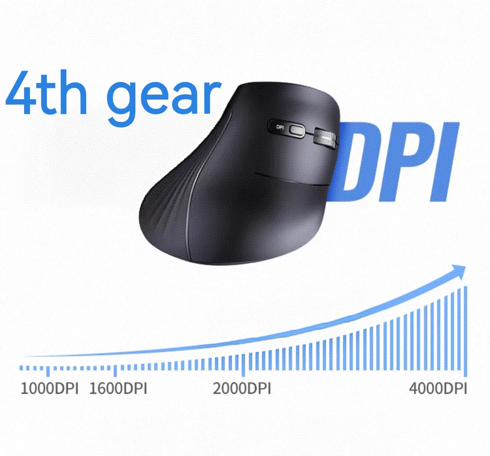 Ergonomic Mouse Optical Vertical Mice USB Wireless 2.4GHz 1200DPI For PC - Image 3 of 4