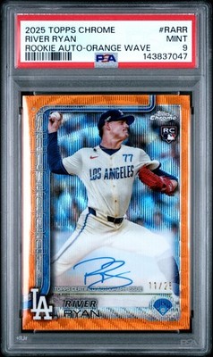 2025 TOPPS CHROME ROOKIE AUTOS ORANGE WAVE #RARR RIVER RYAN 11/25 
