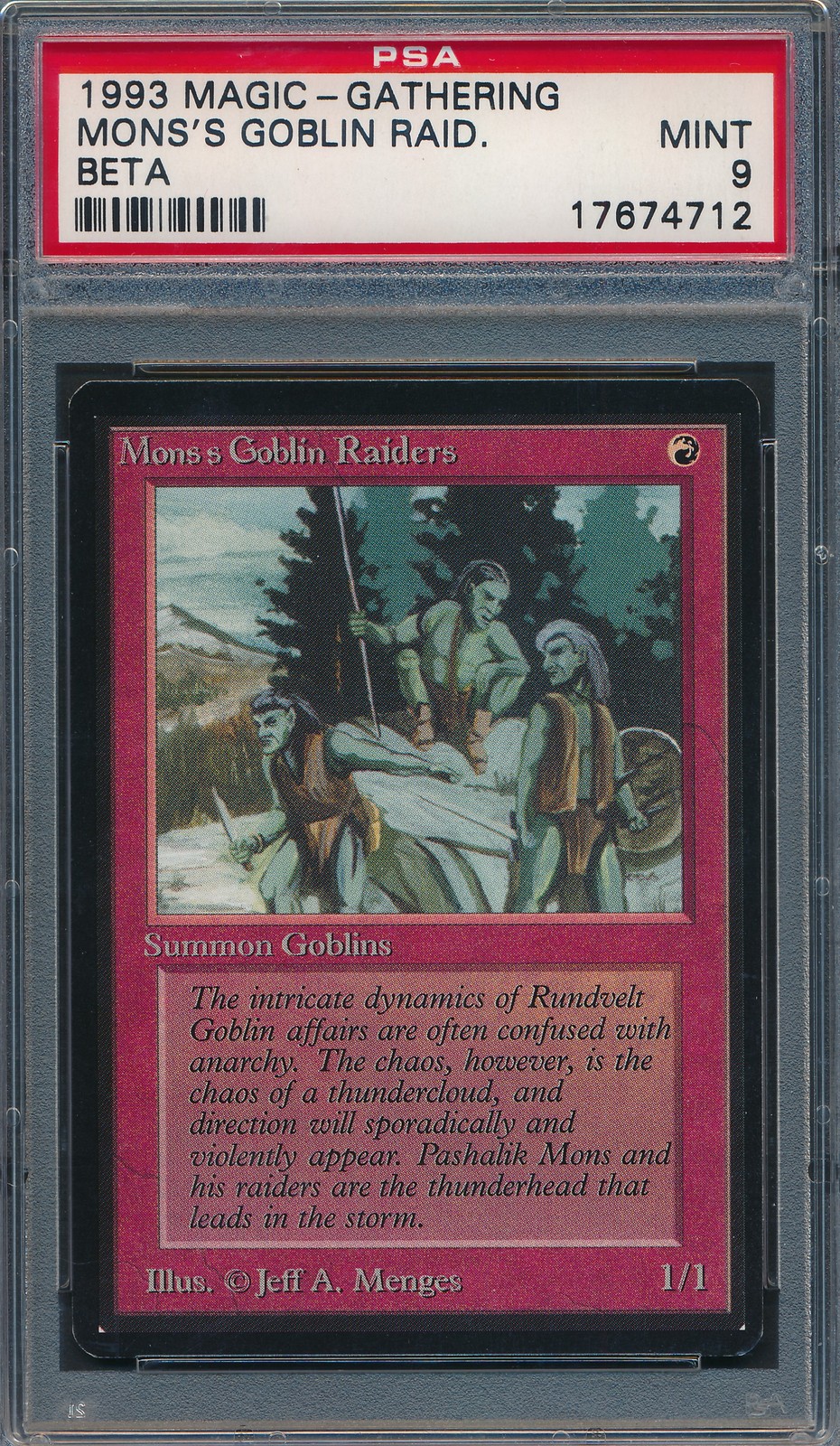 Beta Mons's Goblin Raiders PSA 9 Graded Magic MTG (4712)