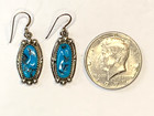 925 Sterling Navajo Fannie Platero Turquoise Earrings 1.5” — photo 2