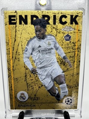 2024-25 Topps Chrome UCC Endrick Top XI Refractor VII/XI 7/11 SP RC #100 SSP