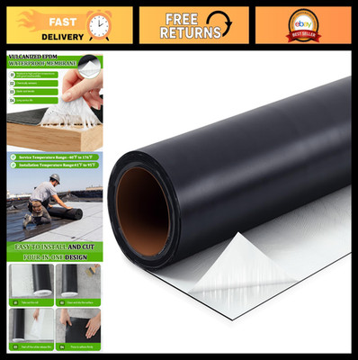 Self-Adhesive EPDM Rubber Roofing Membrane 39''x5ft, Waterproof Underlayment, 50