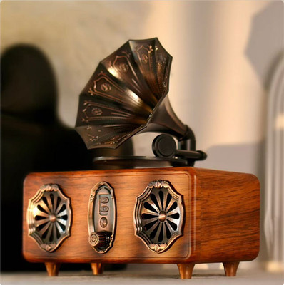 Retro Wooden Bluetooth Speaker with FM Radio and Powerful Bass Birthday Gift New