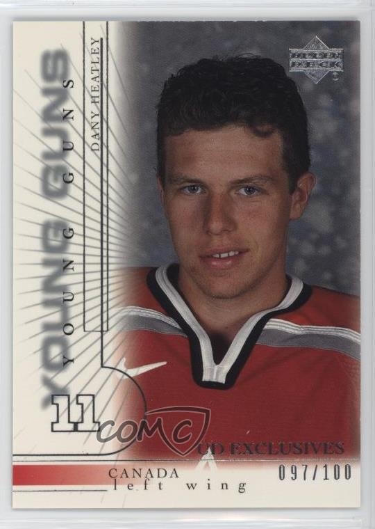 2000-01 Upper Deck Young Guns Exclusives 97/100 Dany Heatley #198 Rookie RC 4f5