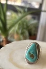 Vintage Men’s Chunky Turquoise Southwest Western Silver Ring Size 10 Weighs 24g