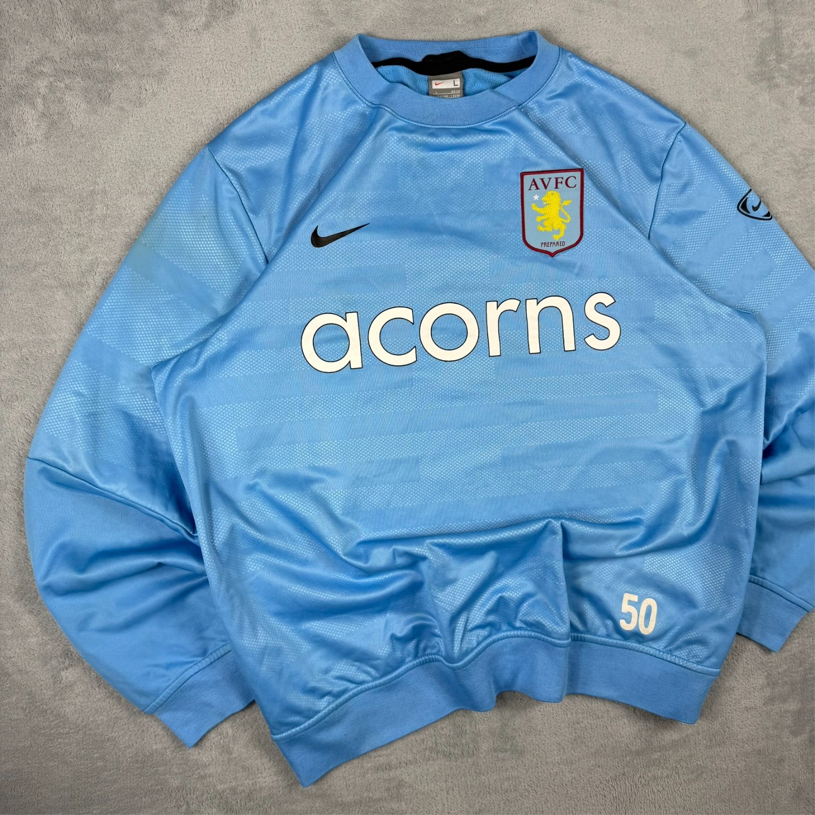 VTG Nike Aston Villa 2000's Y2K Acorns Blue Oversized Large Training Sweatshirt image 2