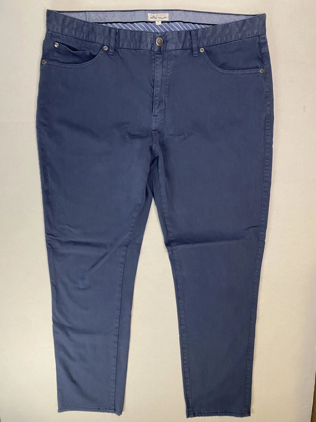Peter Millar Mens Pants 38 Blue 5 Pocket Stretch Golf Casual Cotton Modal