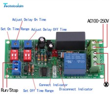 Cycle Delay AC 100V-250V Timing Timer Relay Switch Turn ON/OFF Module-