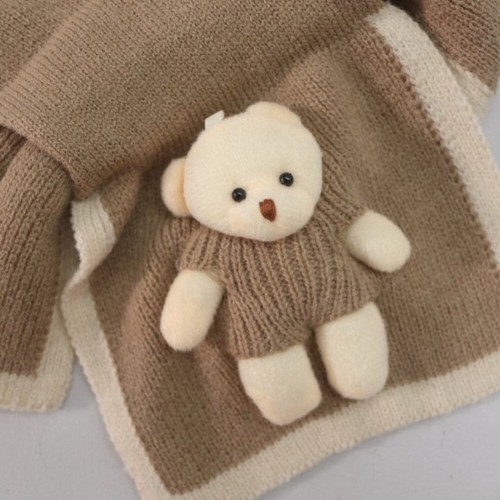 Kids Knitted Bear Scarf, Winter Kids Neck Warmer, Warm Muffler for Age 2T - 7T - Picture 5 of 10