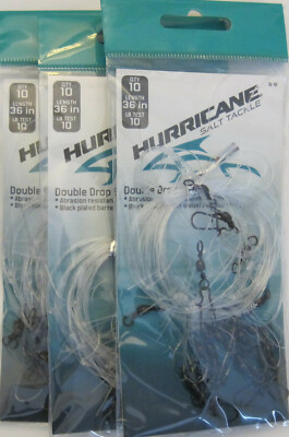 4 Packs of Hurricane Surf Fishing Leaders 10/Pk 40 Total - Choose 10, 20, 30#