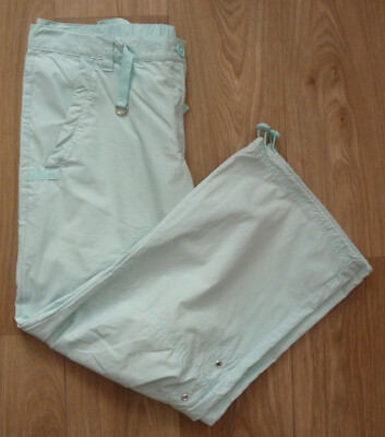 Caprihose Damen Gr 44 türkis Taschen elastischer Bund Zugband Bermudahose Shorts