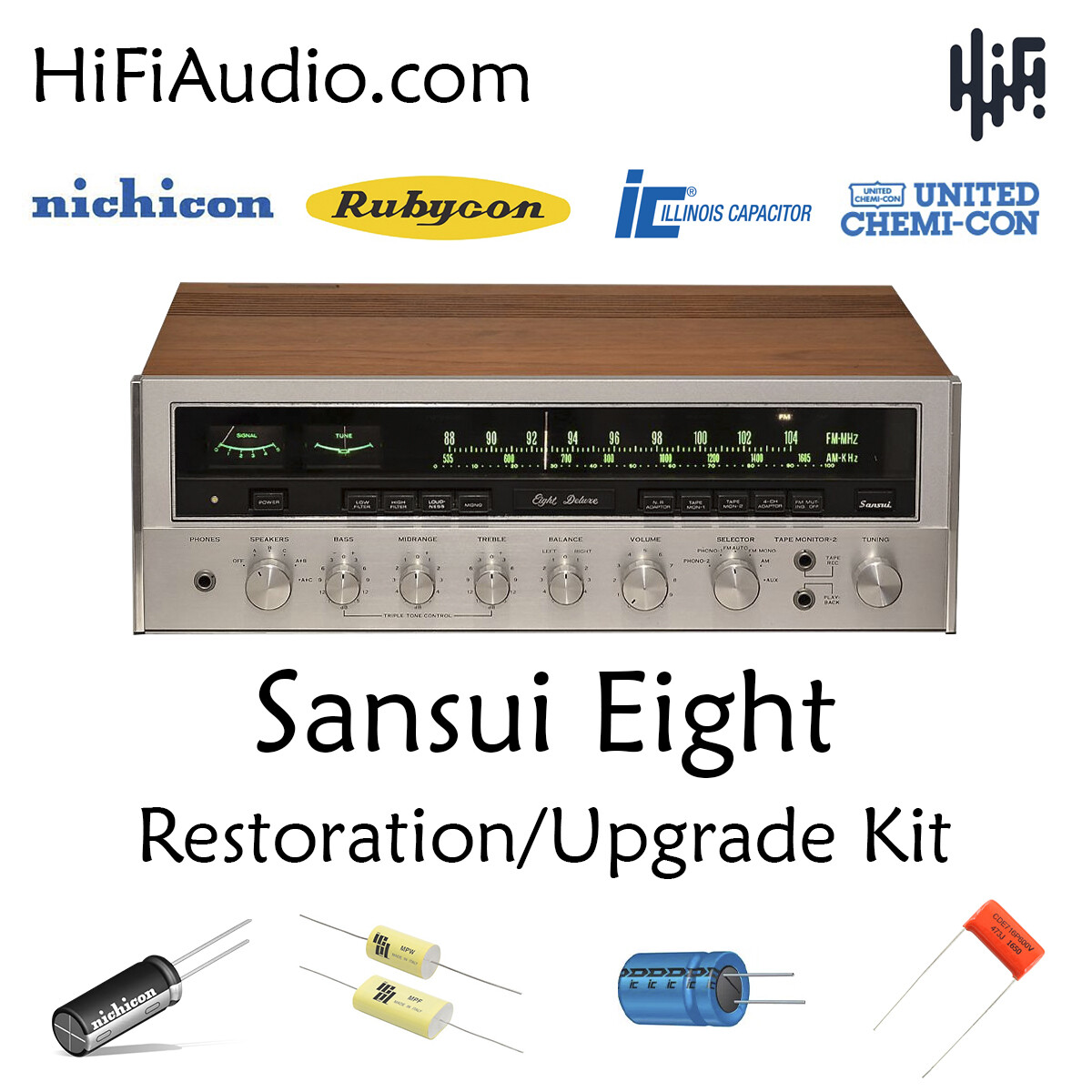 Sansui eight 8 rebuild restoration filter capacitor transistor kit