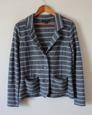 Tahari Grey Fine Merino Wool Knit Grey Blazer Jacket Uk L Bnwot New