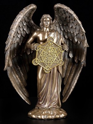 Erzengel Metatron Figur bronziert - Engel Deko Figur Heiligenfigur