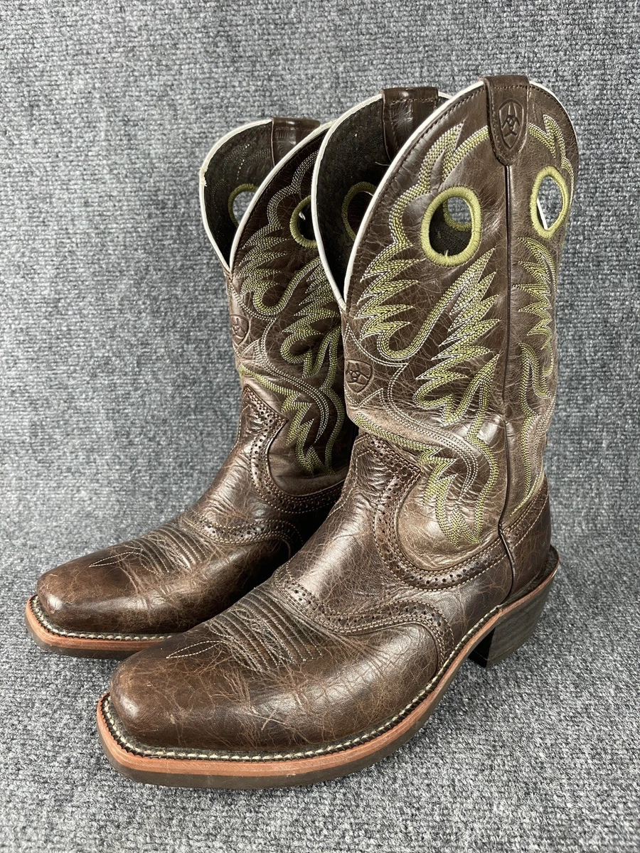 Ariat Boots Mens 8.5 EE Thunder Heritage Rough Stock Leather Western  Pristine!