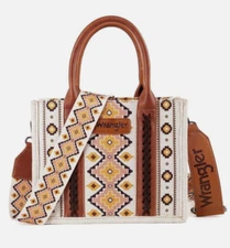 Wrangler Ladies Southwestern Small Coffee Brown Crossbody Tote Bag WG2202-8120S