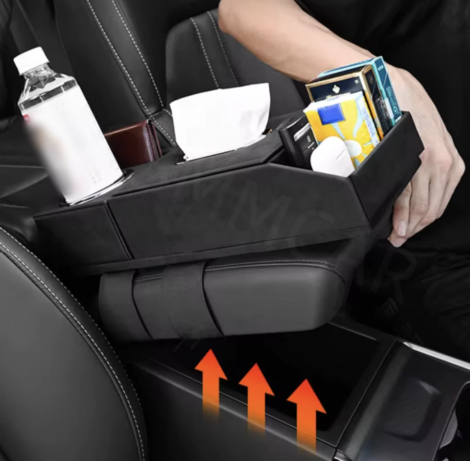 Console central de carro tampa proteção apoio de braço caixa de armazenamento acessórios interiores automáticos - Imagem 4 de 4