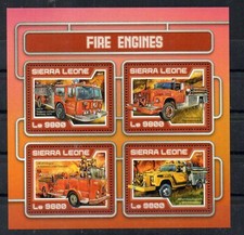 BRIEFMARKEN - SIERRA-LEONE - FEUERWEHR - FIRE ENGINES - POMPIERS - 2017 - Bloc