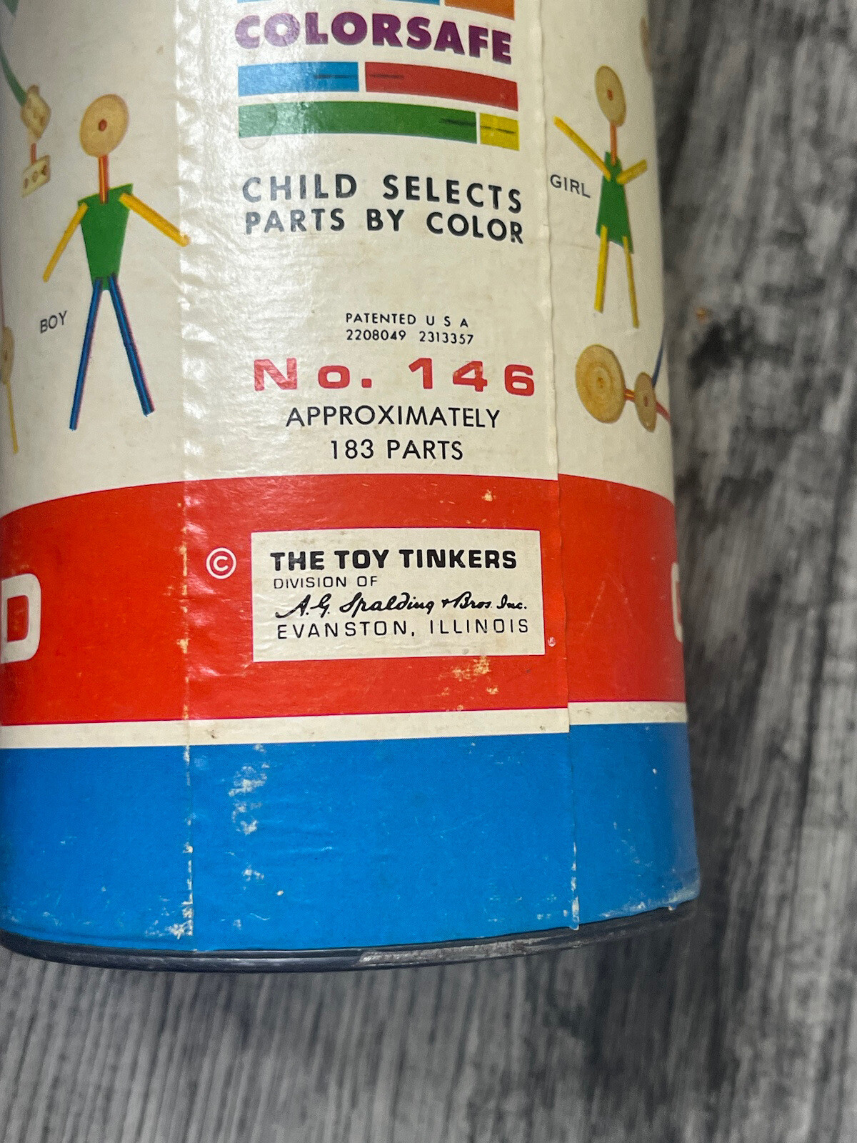 Vintage Tinker Toy GRAD No. 146 Original Box (Container ONLY, NO