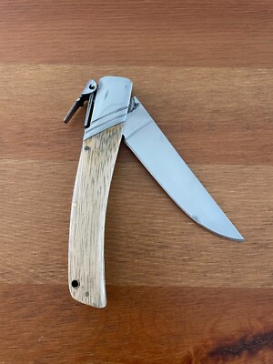 3.54'' Spanish Navaja Pocket Knife Zebra Wood Scales With Ratchet & Billet Lock